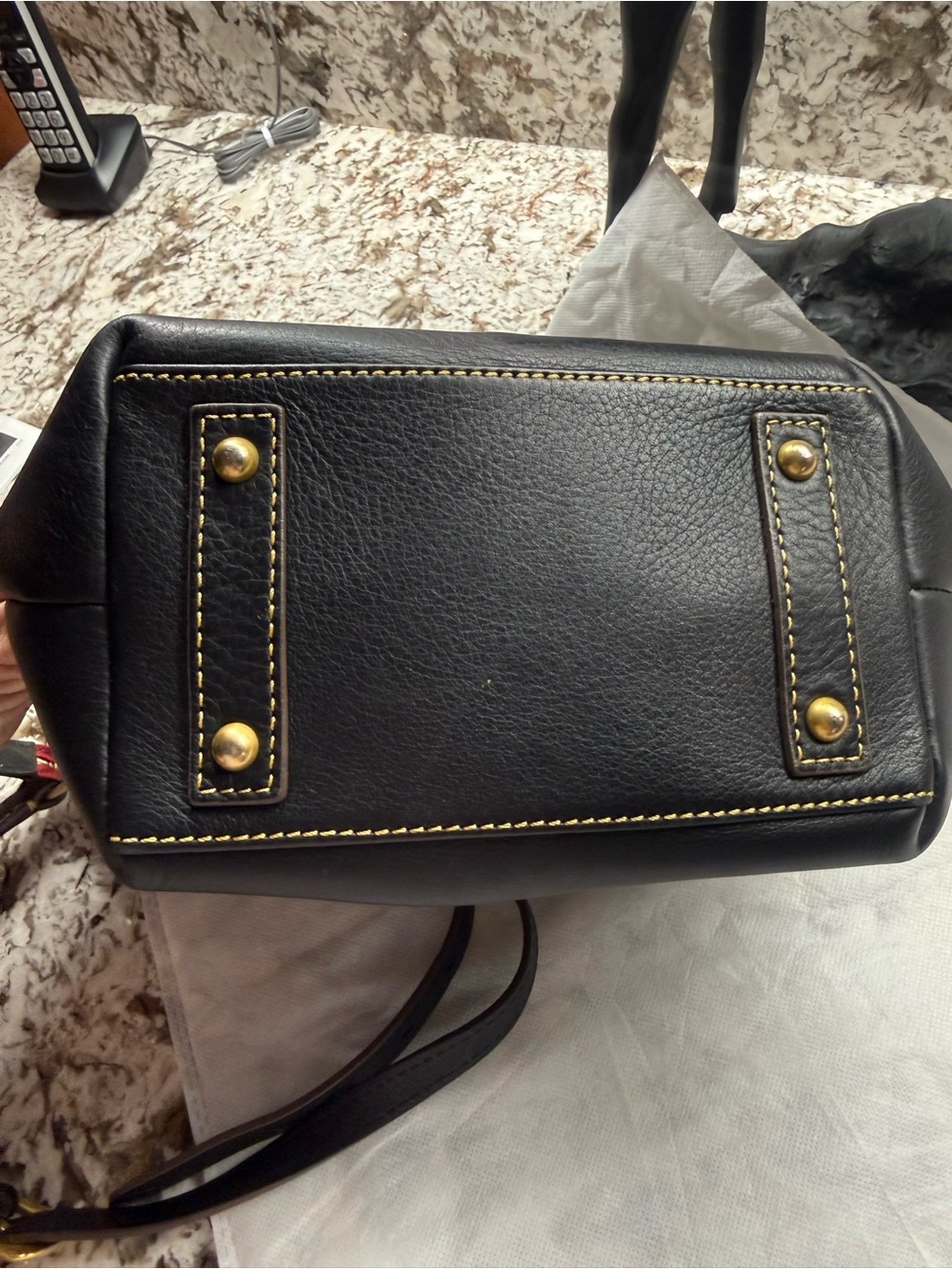 Dooney & Bourke Black Leather Crossbody with Horseshoe Appliqué - Picture 3 of 11